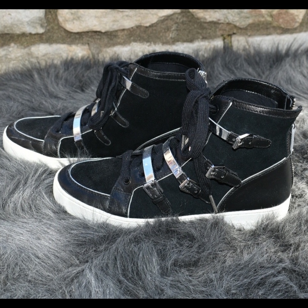 Michael Kors Suede buckle hightops.